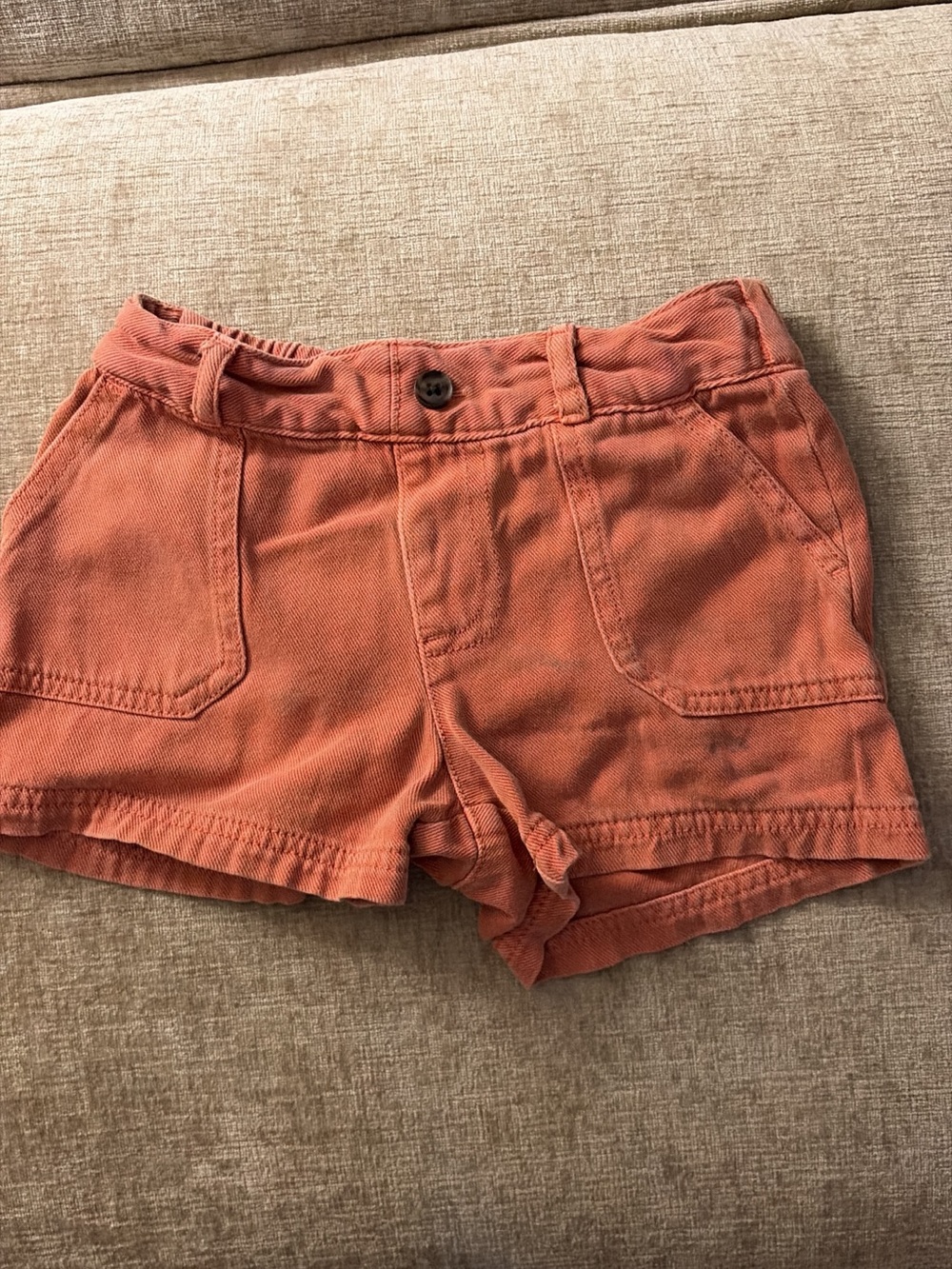 Kid's Casual Rust Orange Cotton Shorts